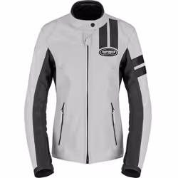 Spidi Roar Giacca in pelle da moto da donna, nero-grigio, dimensione 48 per donne