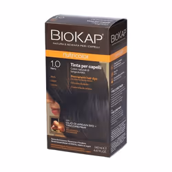 Bios line biokap nutricolor tinta per capelli 1.0 nero per la colorazione e la bellezza dei capelli.