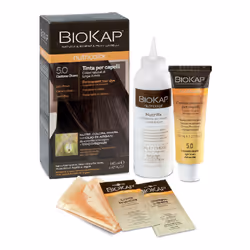 Bios line biokap nutricolor tinta per capelli 5.0 castano chiaro per la colorazione e la bellezza dei capelli.