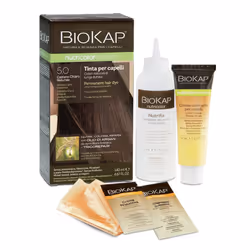Bios line biokap nutricolor delicato 5.0 castano chiaro naturale per la colorazione e la bellezza dei capelli.
