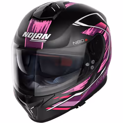 Nolan N80-8 Thunderbolt N-Com Casco, nero-rosa, dimensione XS per uomo