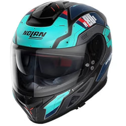 Nolan N80-8 Starscream N-Com Casco, nero-blu, dimensione M per uomo
