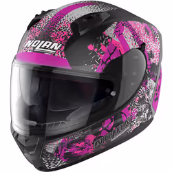 Nolan N60-6 Eufor Casco, nero-rosa, dimensione 2XS per uomo