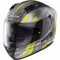 Nolan N60-6 Wheelspin Casco, grigio-giallo, dimensione S per uomo