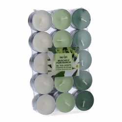 Magic Lights Confezione 30 Tea Lights, Profumo Muschio Bianco, Rotondo, Multicolore, Muschio bianco, 30 pz