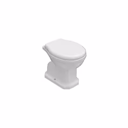 Vaso scarico a terra staccato da muro della serie Paestum di Ceramica Globo. Il wc è in ceramica bianco lucido, cm. 57x37xh40 ...