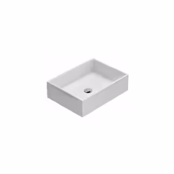 Lavabo appoggio salvaspazio senza foro bianco lucido della serie Forty3 di Ceramica Globo. Il lavabo a le seguenti caratteris ...