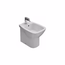 Bidet monoforo a terra filoparete della serie Daily di Ceramica Globo. Il bidet è in ceramica bianco lucido, cm 55x37xh42 com ...