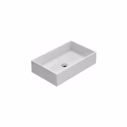 Lavabo appoggio senza foro bianco lucido della serie Forty3 di Ceramica Globo. Il lavabo a le seguenti caratteristiche:è in c ...