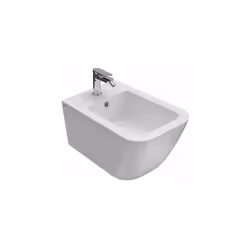 Bidet monoforo sospeso della serie Stone di Ceramica Globo. Il bidet è in ceramica bianco lucido cm. 52x36xh28,5 con fissaggi ...
