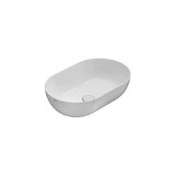 Ceramica Globo - Lavabo T-Edge appoggio 54x36 ovale in ceramica bianco lucido di