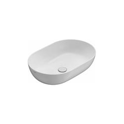 Ceramica Globo - Lavabo T-Edge appoggio 60x41 ovale in ceramica bianco lucido di