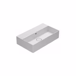 Lavabo sospeso/appoggio senza foro bianco lucido della serie T-Edge di Ceramica Globo. Il lavabo ha le seguenti caratteristic ...