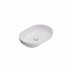 Lavabo appoggio/incasso senza foro bianco lucido della serie T-Edge di Ceramica Globo. Il lavabo ha le seguenti caratteristic ...