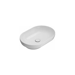 Ceramica Globo - Lavabo T-Edge appoggio/incasso 60x41 senza foro bianco lucido di