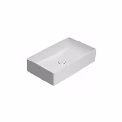 Lavabo appoggio senza foro bianco lucido della serie T-edge di Ceramica Globo. Il lavabo a le seguenti caratteristiche:è in c ...