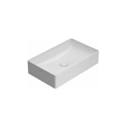 Ceramica Globo - Lavabo per rubinetteria da appoggio 61.37 Globo t-edge B6R63 Bianco Lucido - Globo bi