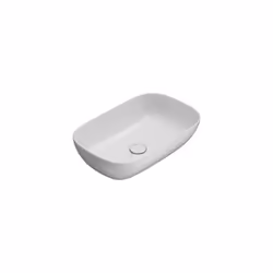 Lavabo appoggio senza foro bianco lucido della serie T-edge di Ceramica Globo. Il lavabo a le seguenti caratteristiche:è in c ...