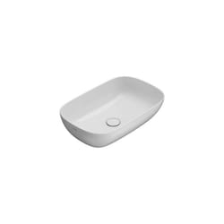 Ceramica Globo - Lavabo T-Edge appoggio 60x38 ovale in ceramica bianco lucido di
