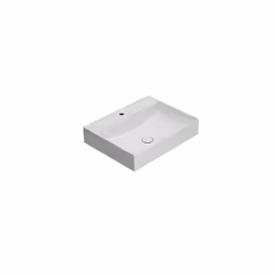 Lavabo appoggio/sospeso monoforo bianco lucido della serie T-Edge di Ceramica Globo. Il lavabo ha le seguenti caratteristiche ...