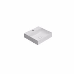 Lavabo appoggio/sospeso monoforo bianco lucido della serie T-Edge di Ceramica Globo. Il lavabo ha le seguenti caratteristiche ...