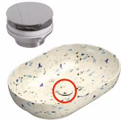 Piletta scarico libero con tappo in ceramica - Finitura Graniglia Beige
