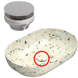 Piletta scarico libero con tappo in ceramica - Finitura Graniglia Beige FI024GB