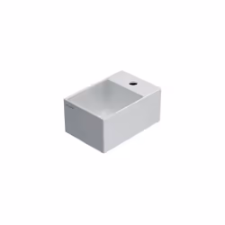 Lavabo appoggio/sospeso monoforo bianco lucido della serie T-Edge di Ceramica Globo. Il lavabo ha le seguenti caratteristiche ...