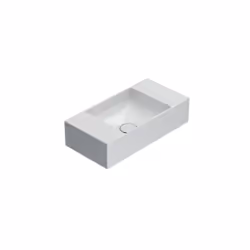 Lavabo appoggio/sospeso senza foro bianco lucido della serie T-Edge di Ceramica Globo. Il lavabo ha le seguenti caratteristic ...