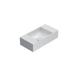 Ceramica Globo - Lavabo T-Edge appoggio/sospeso salvaspazio cm. 50x25 in ceramica