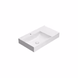 Lavabo appoggio/sospeso monoforo bianco lucido della serie T-Edge di Ceramica Globo. Il lavabo ha le seguenti caratteristiche ...