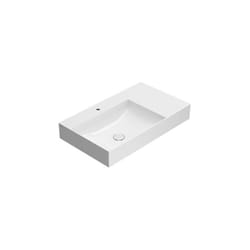 Ceramica Globo - Lavabo T-Edge appoggio/sospeso cm. 80x47 con piano d'appoggio