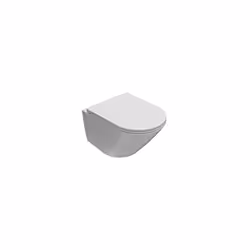 Vaso sospeso della serie Forty3 di Ceramica Globo. Il wc è in ceramica bianco lucido senza brida, cm. 52x36xh33 con fissaggi  ...