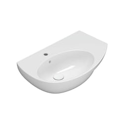 Lavabo sospeso in ceramica 70x45 cm sinistro Globo Mode ME070SBI Bianco - Ceramica