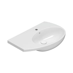Ceramica Globo - Lavabo sospeso in ceramica 70x45 cm destro Globo Mode ME070DBI Bianco - Ceramica