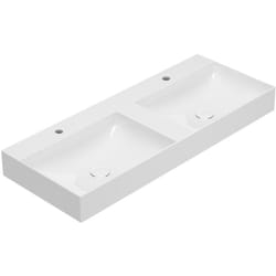 Lavabo doppio in ceramica 120x47 cm Globo t-edge B6R120BI Bianco - Ceramica