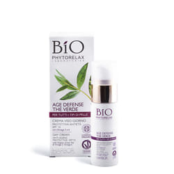 Phytorelax Laboratories Crema viso giorno protettiva antietà spf 10 age defense the verde, 30ml