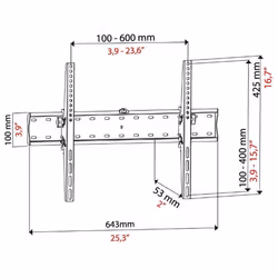 Bravo 92402635 Supporto TV a parete 75" Nero - Vista aggiuntiva 4