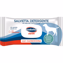 Le salviette igieniche con clorexidina indicate per l'igiene quotidiana efficace e profonda del tuo cane. Progettato per puli ...