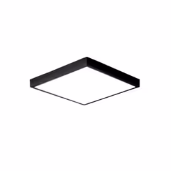 Plafoniera Led 24w Domo Nera Quadrata Luce Naturale 4000k 2700lm 220v IP44 24X24X2 4CM