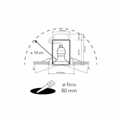 F.A.N. EUROPE Lighting 3000K Orientabile, IP23, 345lm, 6W Driver In, Nickel