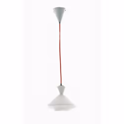 F.A.N. EUROPE Lighting Sospensione Sugar Bianca 1Xe27 Max 60W Forma 1, 1 lampadina(e), E27, Rosso, Bianco