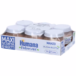 Humana Omogeneizzato di Manzo dai 4 mesi Formato 6 vasetti da 80 g