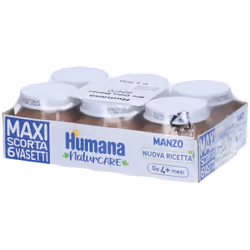 Humana Omogeneizzato di Manzo dai 4 mesi Formato 6 vasetti da 80 g