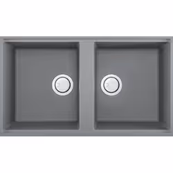 Elleci Best 450 Sottotop K97 LKB45097BSO, Lavello sottopiano, Rettangolare, Granitek, Grigio, 2 ciotole, Rettangolare