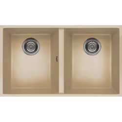 Elleci Quadra 350 Sottotop, Lavello sottopiano, Rettangolare, Keratek plus, Champagne, 2 ciotole, Rettangolare