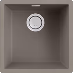 Elleci Zen 102, Lavello montato su piano, Quadrato, Keratek plus, Grigio, 1 ciotole, Quadrato