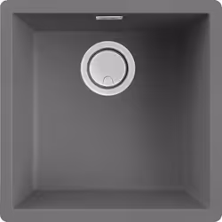 Elleci Zen 102, Lavello montato su piano, Quadrato, Keratek plus, Grigio, 1 ciotole, Quadrato