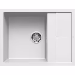 Elleci Unico 125, Lavello montato su piano, Rettangolare, Keratek plus, Bianco, 1 ciotole, Rettangolare