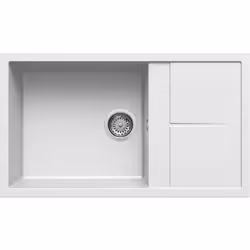 Elleci Unico 410, Lavello montato su piano, Rettangolare, Keratek plus, Bianco, 1 ciotole, Rettangolare